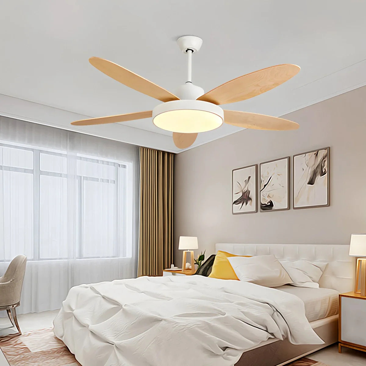 5 Blade Modern Ceiling Fan Lamp for Living Room