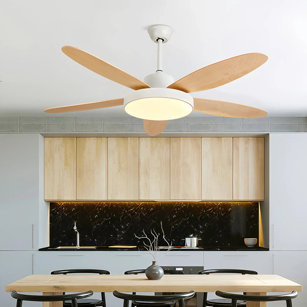 5 Blade Modern Ceiling Fan Lamp for Living Room