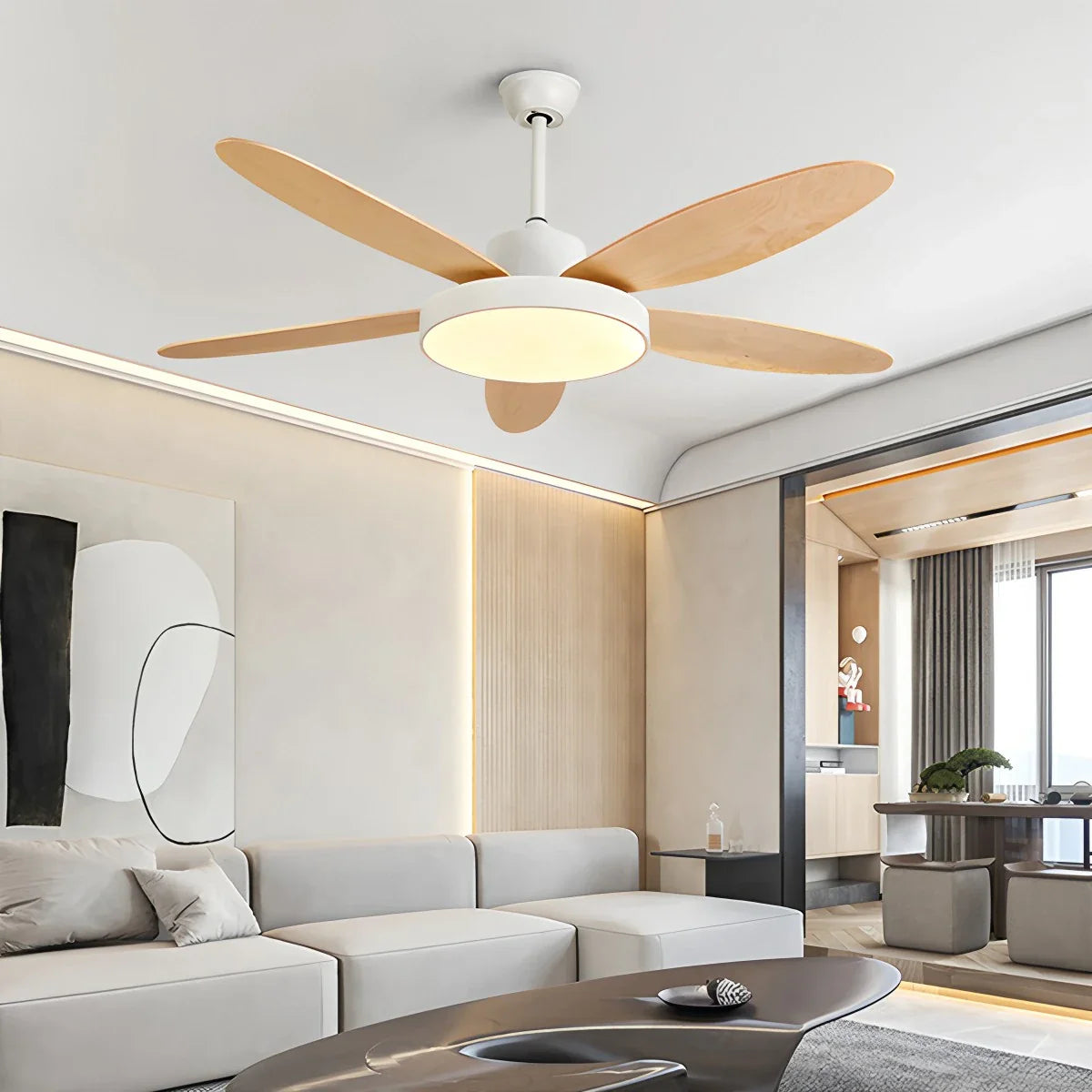 5 Blade Modern Ceiling Fan Lamp for Living Room