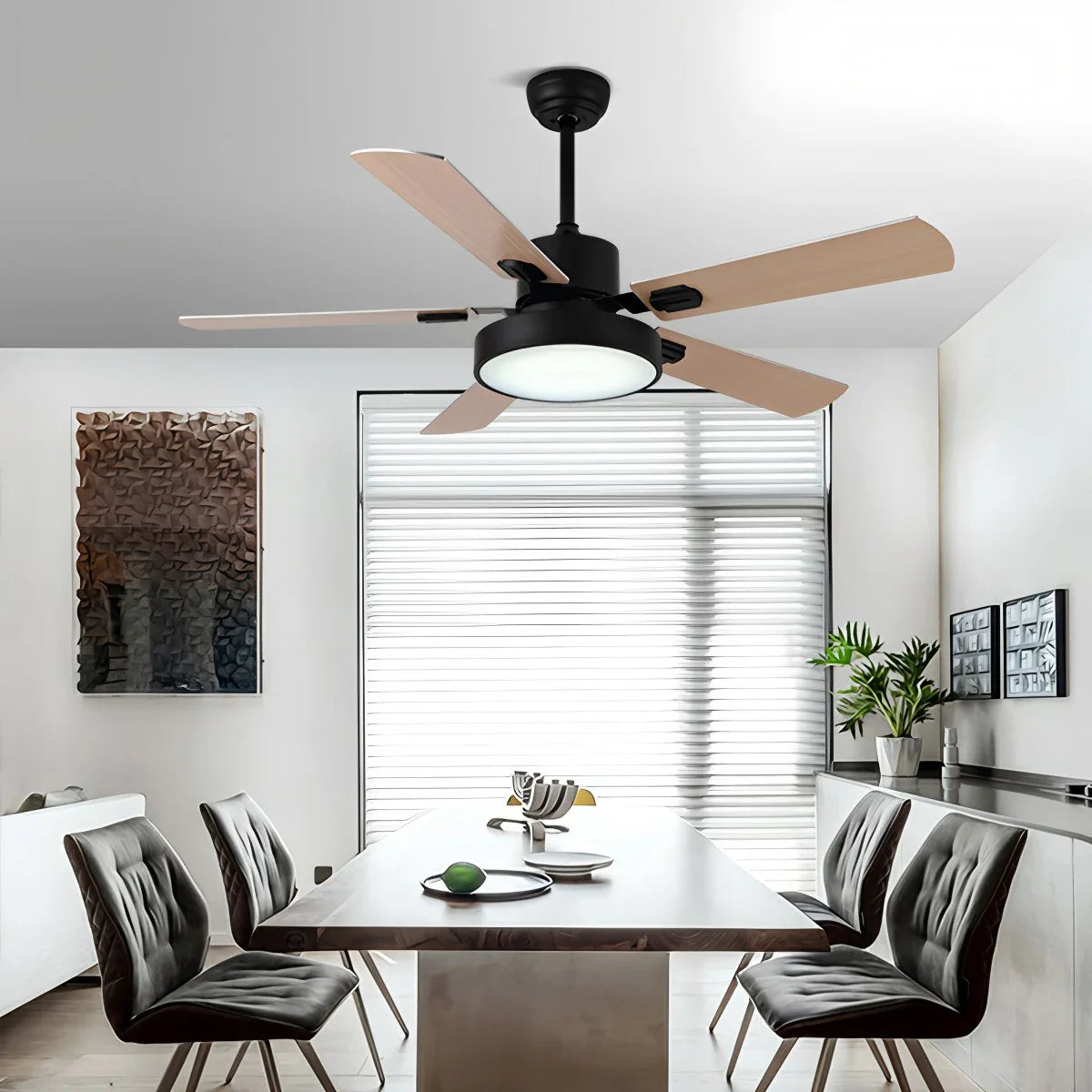 5 Blade Vintage Ceiling Fan Light for Living Room