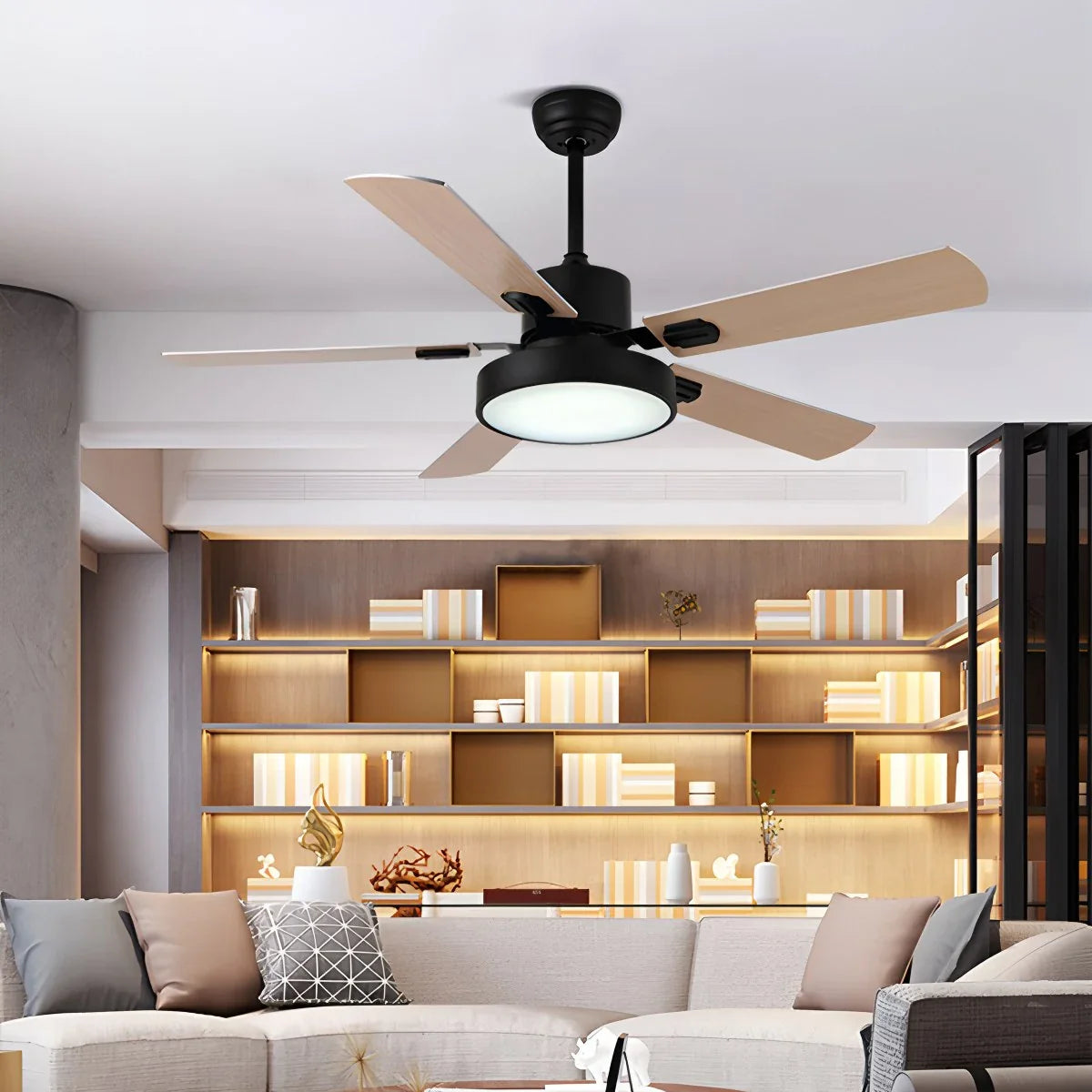 5 Blade Vintage Ceiling Fan Light for Living Room