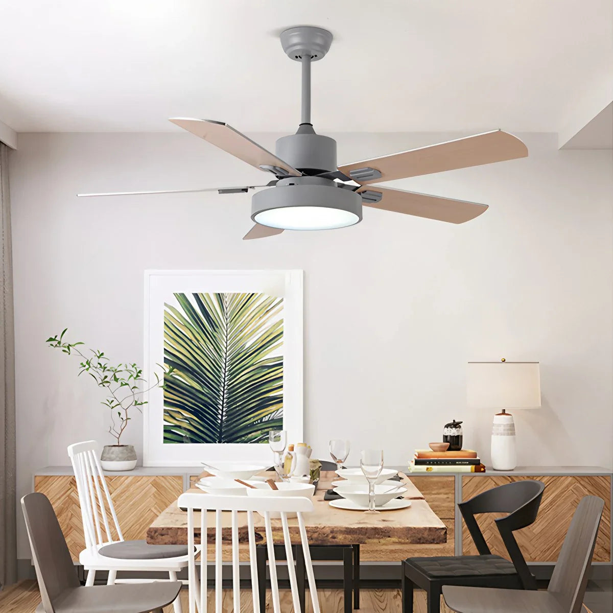 5 Blade Vintage Ceiling Fan Light for Living Room
