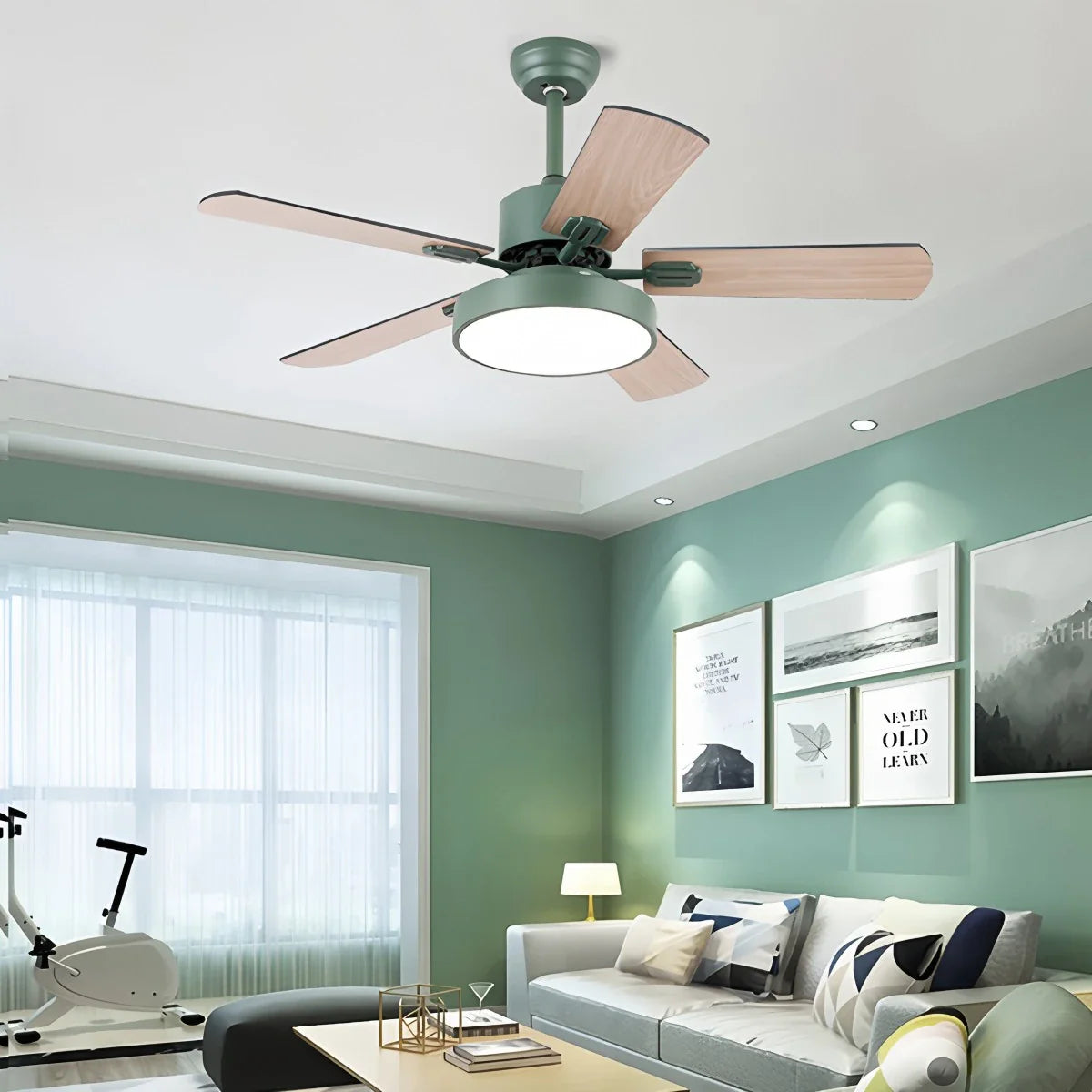 5 Blade Vintage Ceiling Fan Light for Living Room