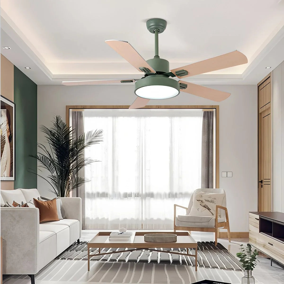 5 Blade Vintage Ceiling Fan Light for Living Room
