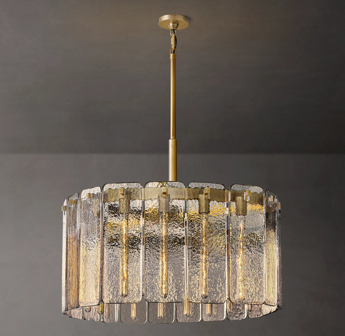 Textured Glass Round Chandelier - Calamette