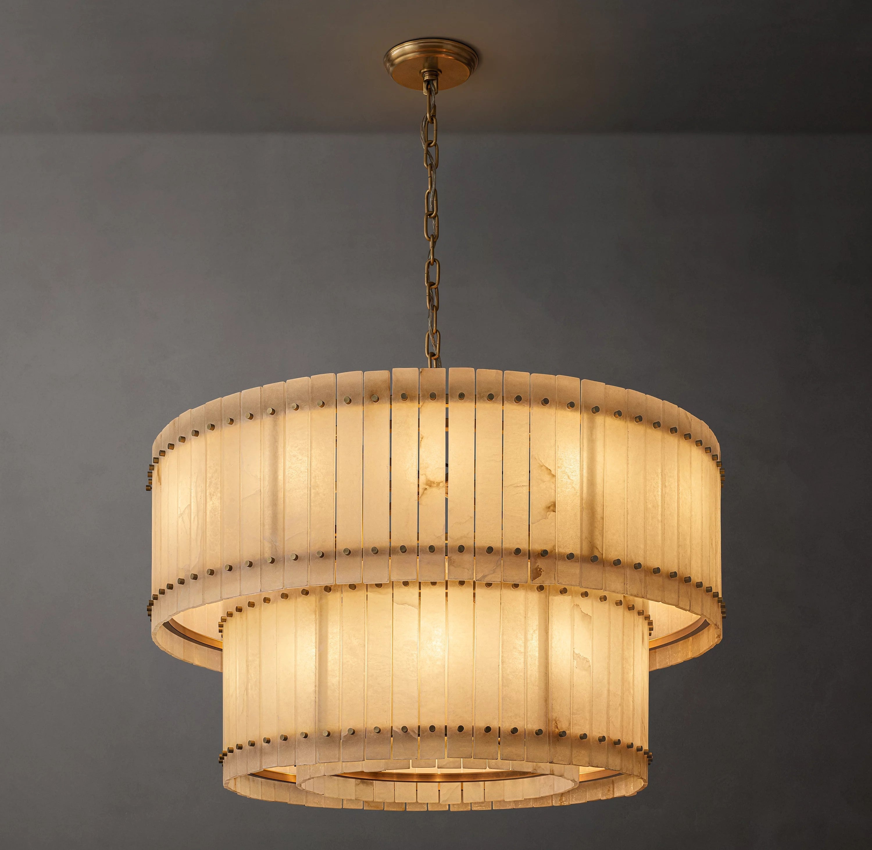 Alabaster Two-Tier Chandelier - San Marco