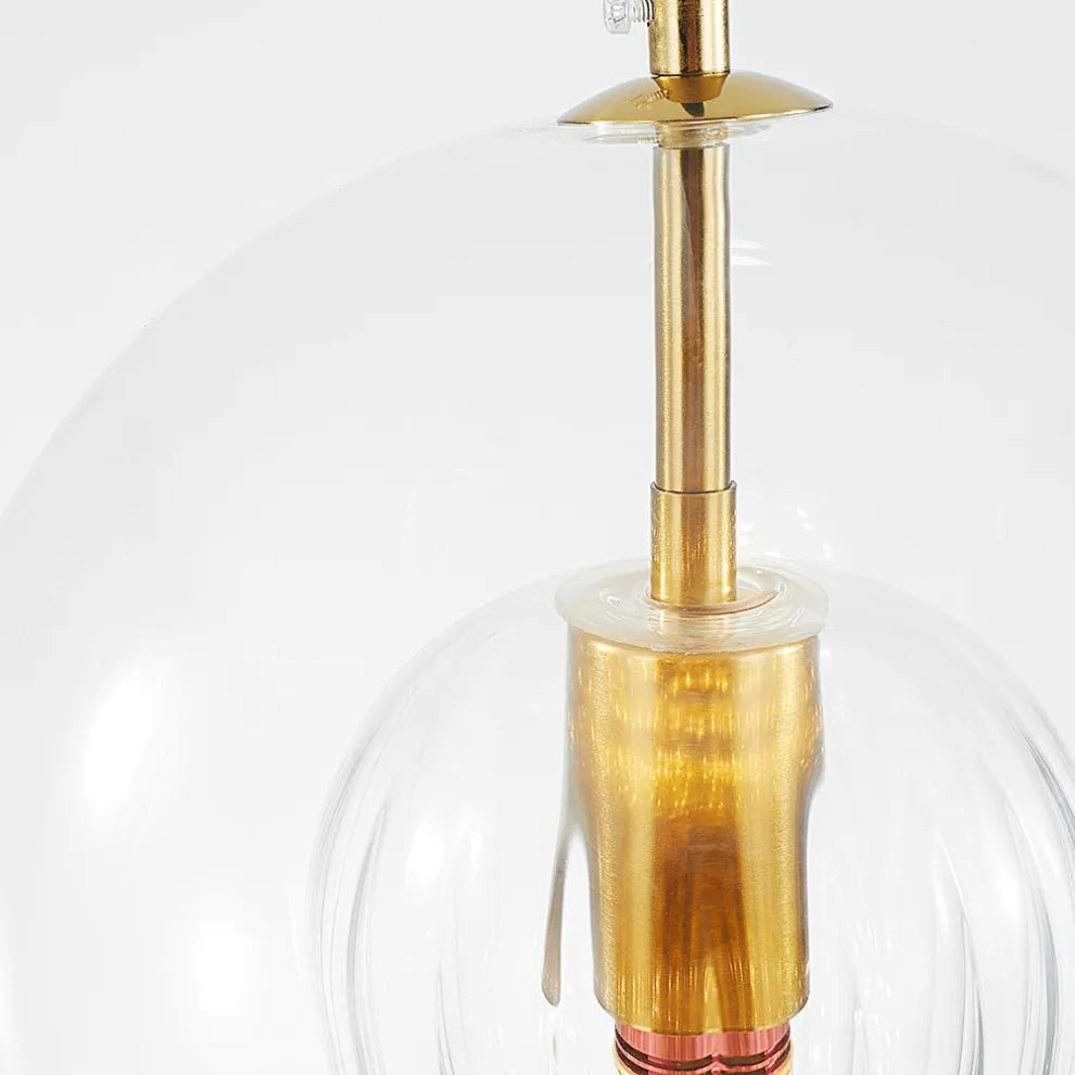 Close-up of Clear Glass Pendant Light