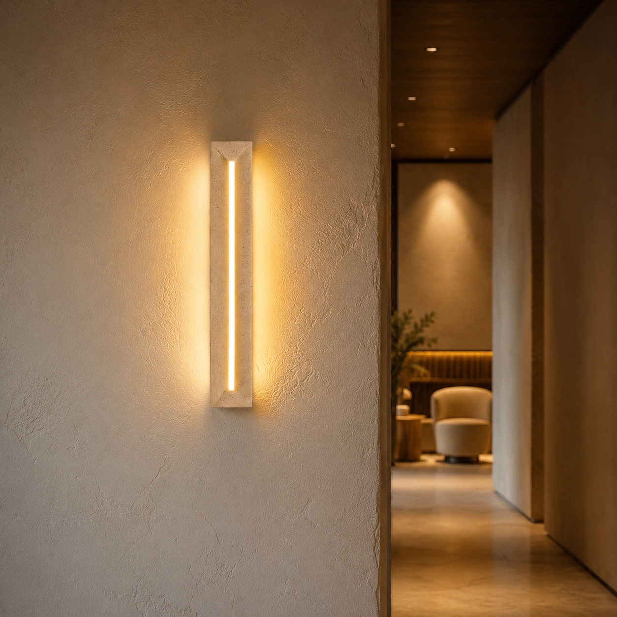 Apsu Travertine Wall Lamp