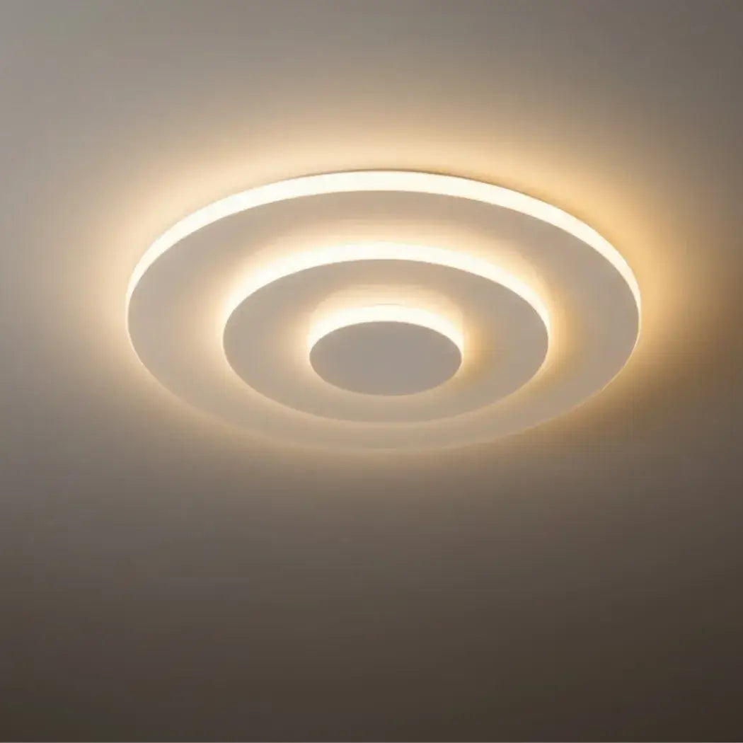 Crema Modern Nordic Round Flush Mount Ceiling Light – White Fixture