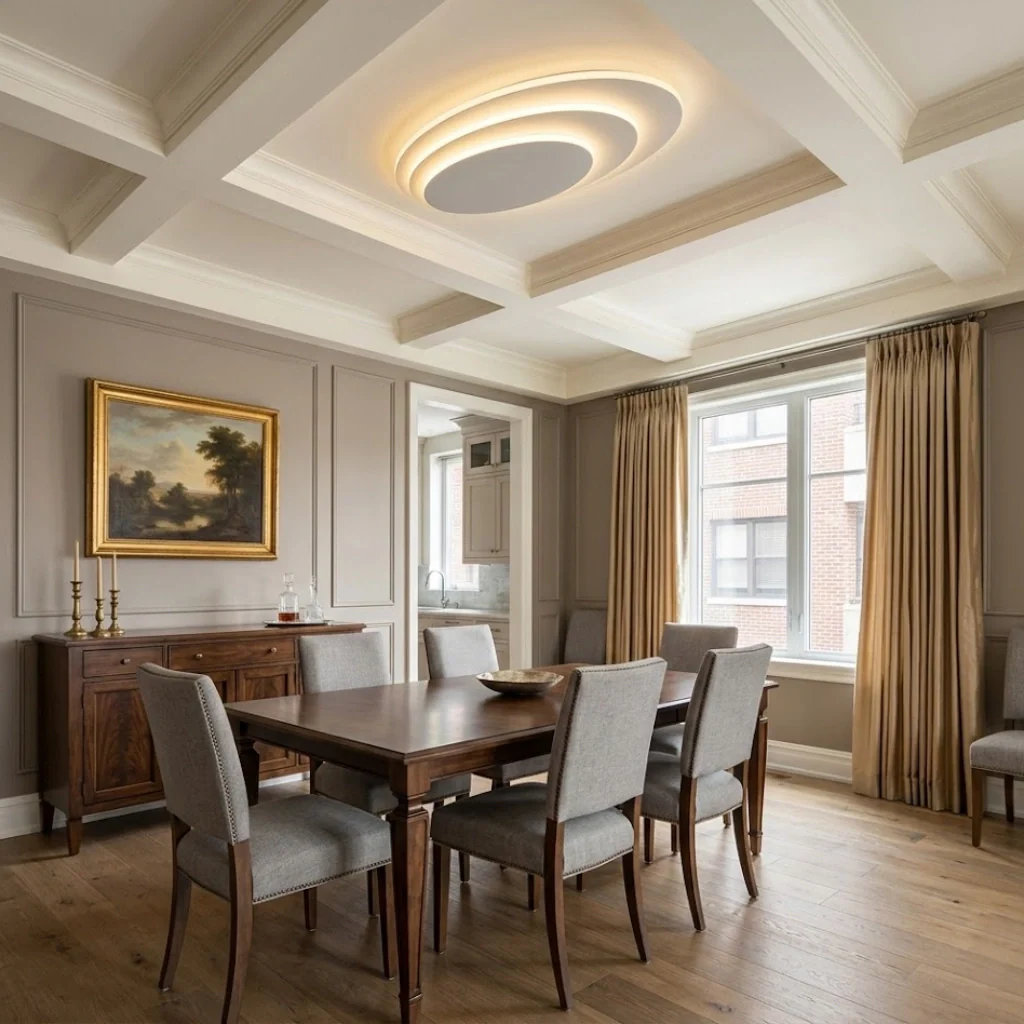 Crema Modern Nordic Round Flush Mount Ceiling Light – White Fixture