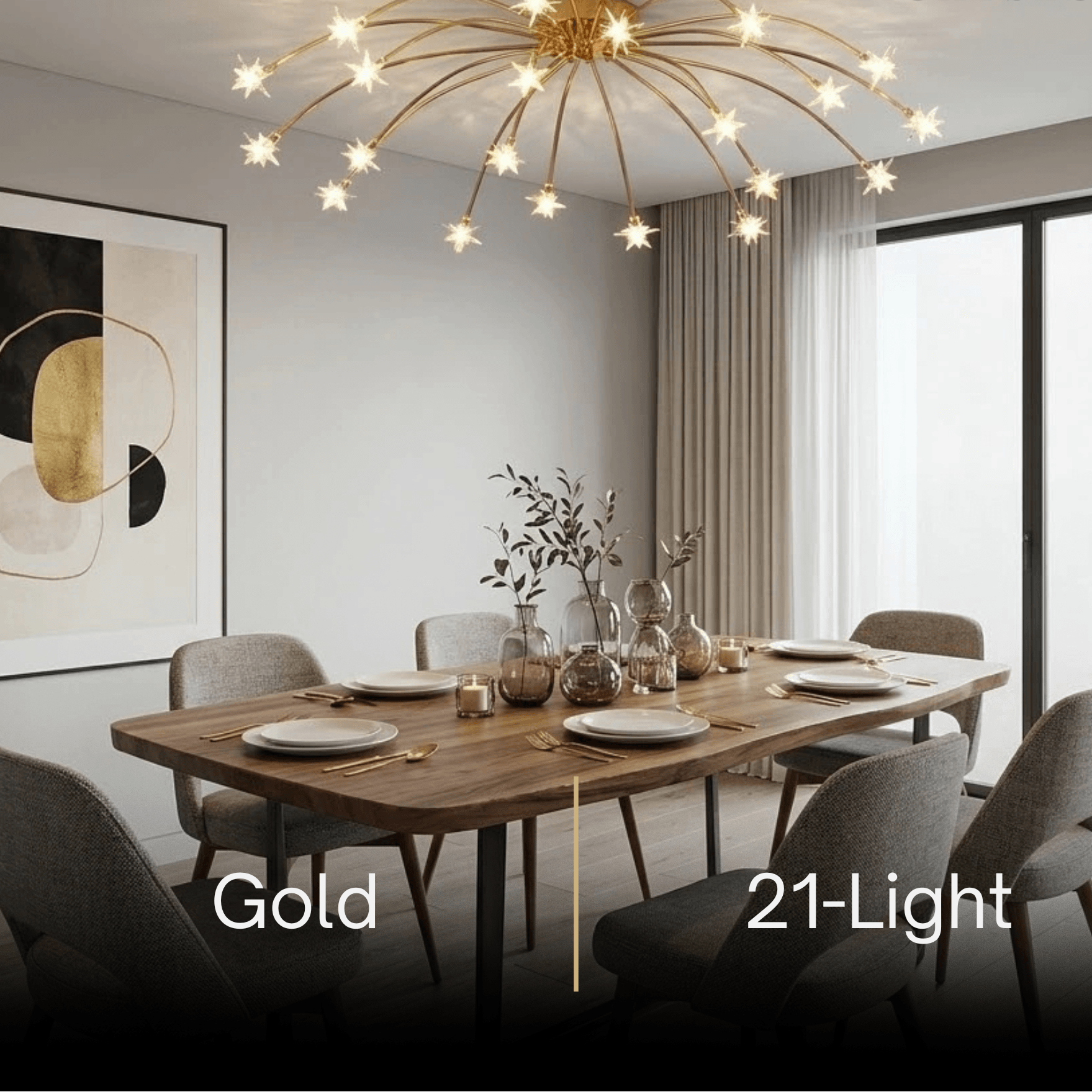 Nebula Art Deco Ceiling Light - Gold/Black/Chrome Metal Fixture for Bedroom