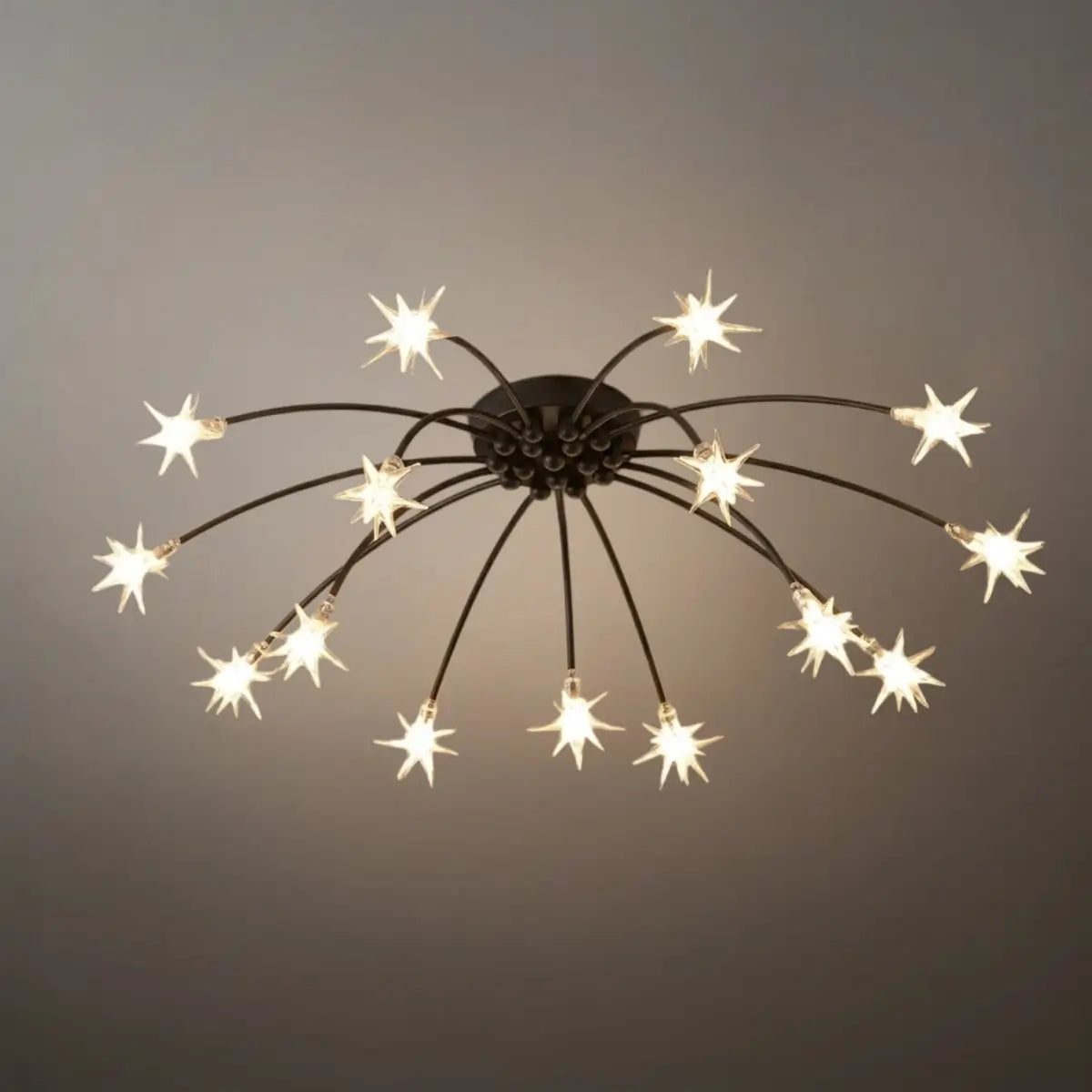 Nebula Art Deco Ceiling Light - Gold/Black/Chrome Metal Fixture for Bedroom