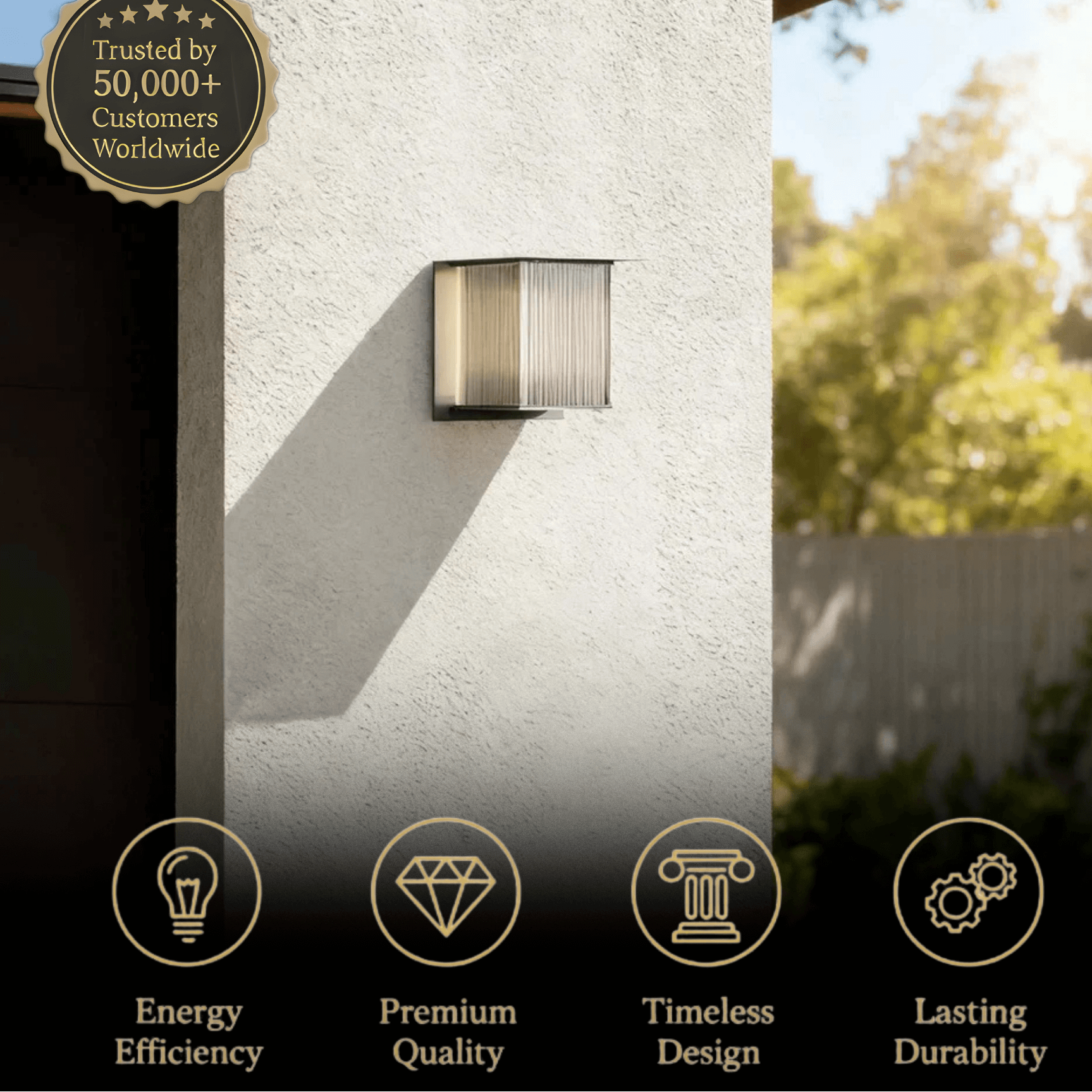 Irondale Industrial Rectangular LED Outdoor Wall Lamp – Waterproof Light for Courtyard