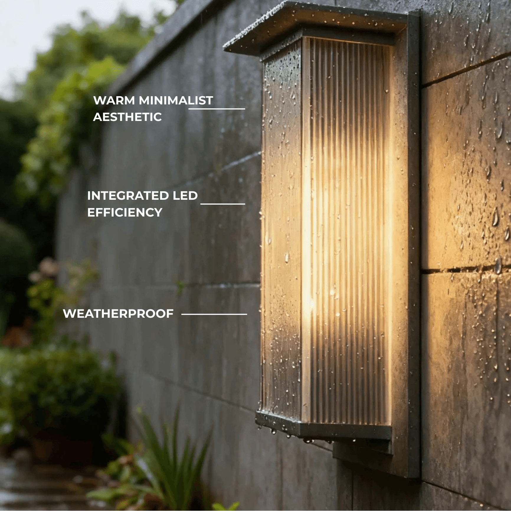 Irondale Industrial Rectangular LED Outdoor Wall Lamp – Waterproof Light for Courtyard