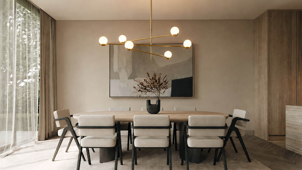 Globe Chandelier for Dining Room and Long Table Spaces