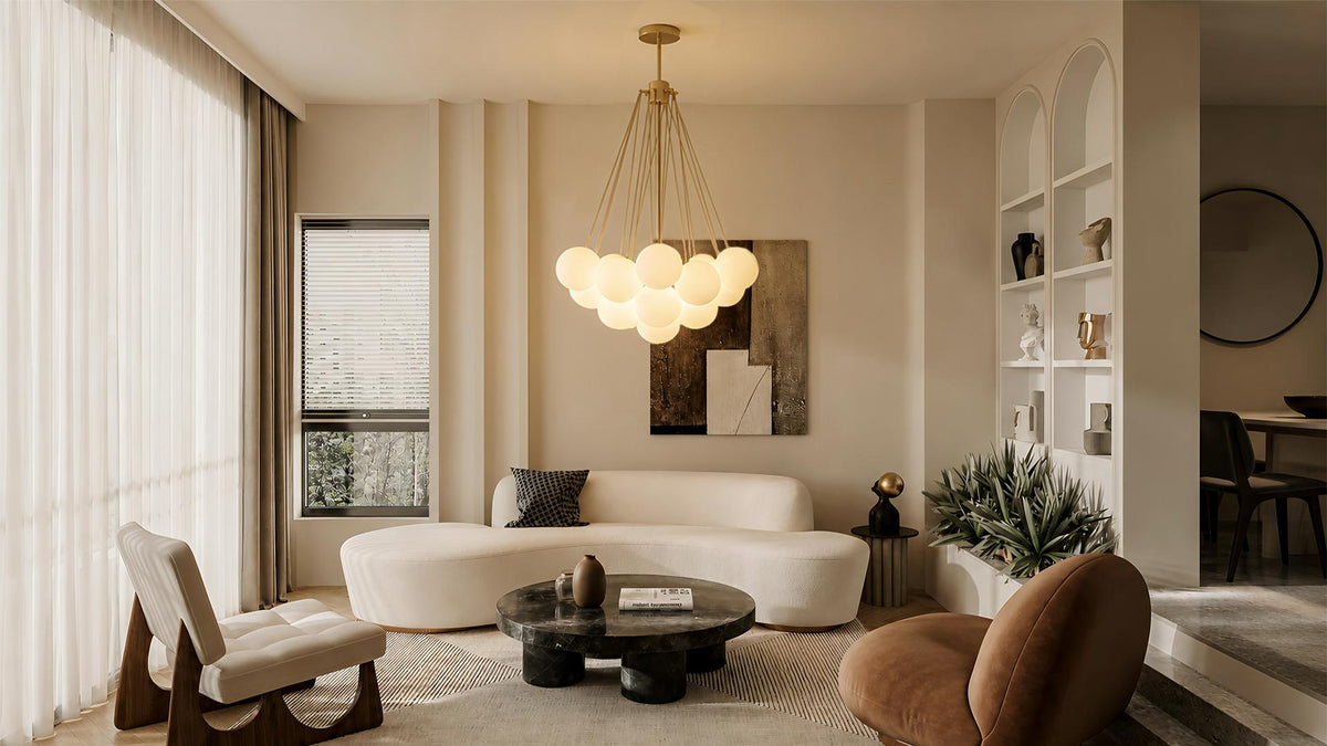Globe Chandelier for Modern Living Room and Bedroom Spaces