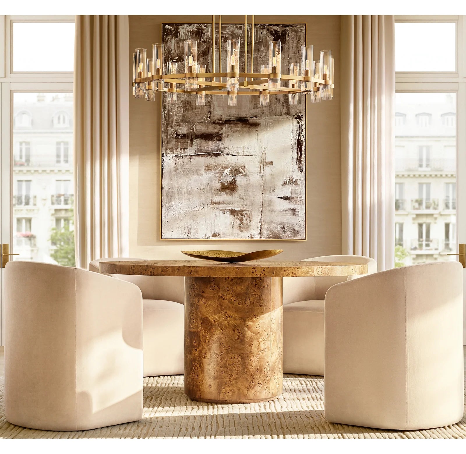 Cylindrical Glass Candle Round Chandelier - Ravelle