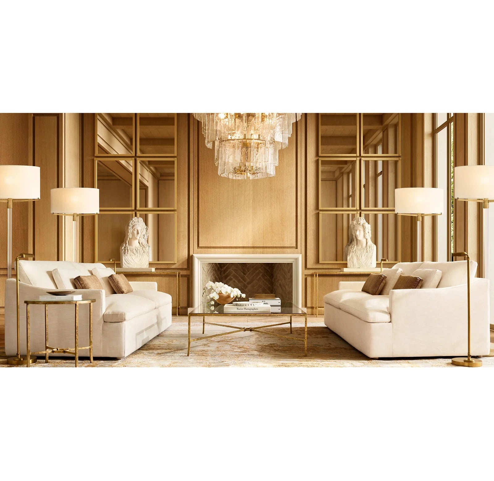 Clear Hammered Glass Tiered Chandelier - Lattice