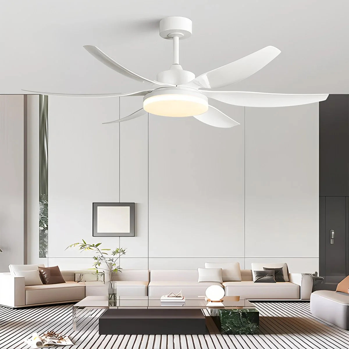 Nordic Style LED 6-Blade Ceiling Fan with Light