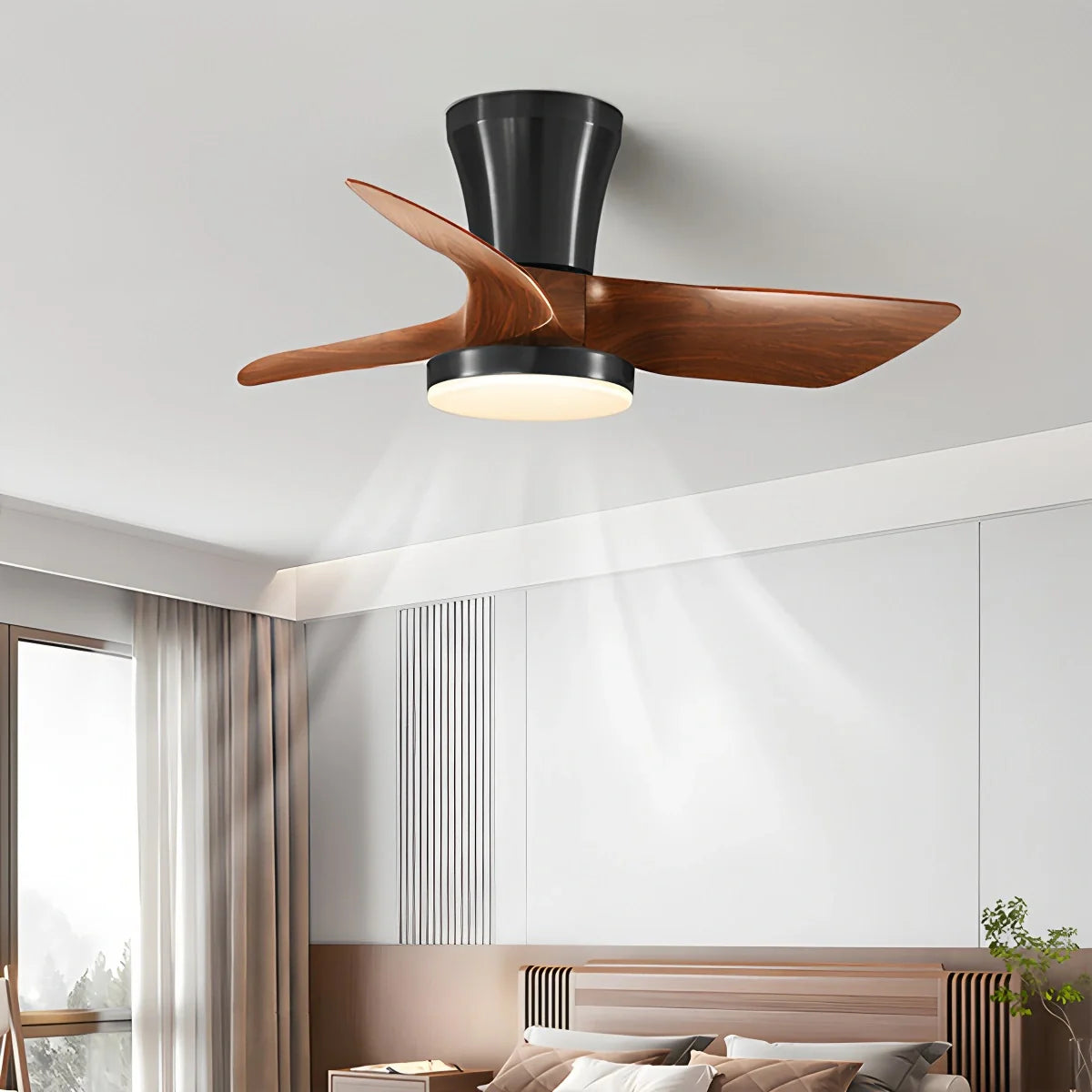 Nordic LED Ceiling Fan with Light for Living Room