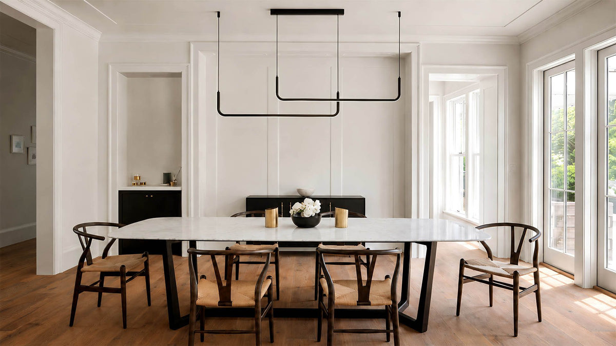 Crystal Wave Chandelier for Dining Room and Long Table Spaces