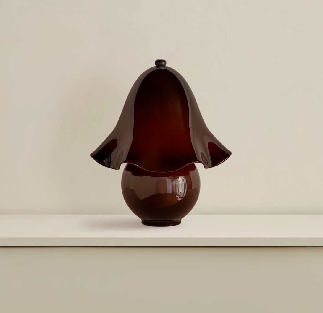 Bell-Shaped Glass Table Lamp