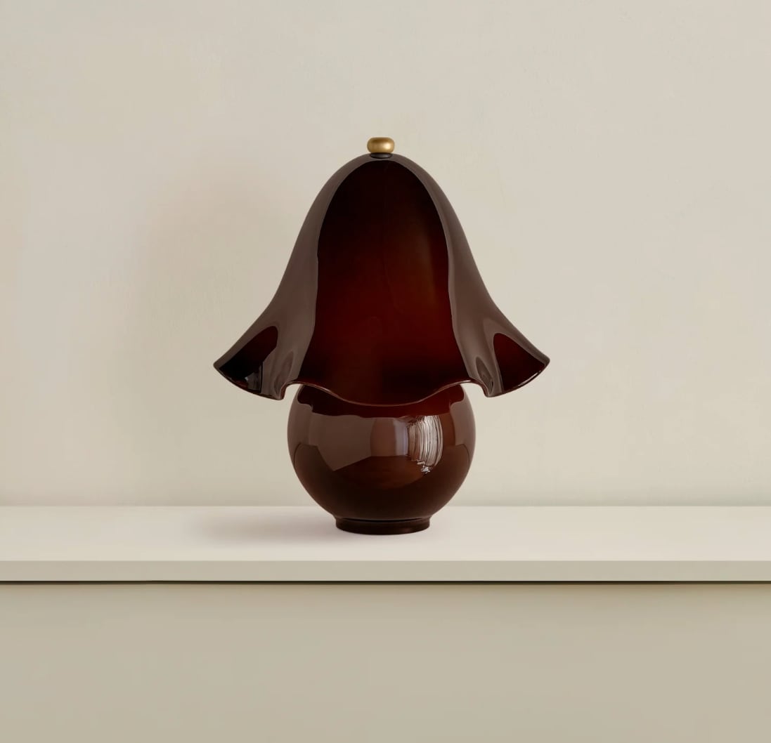 Bell-Shaped Glass Table Lamp