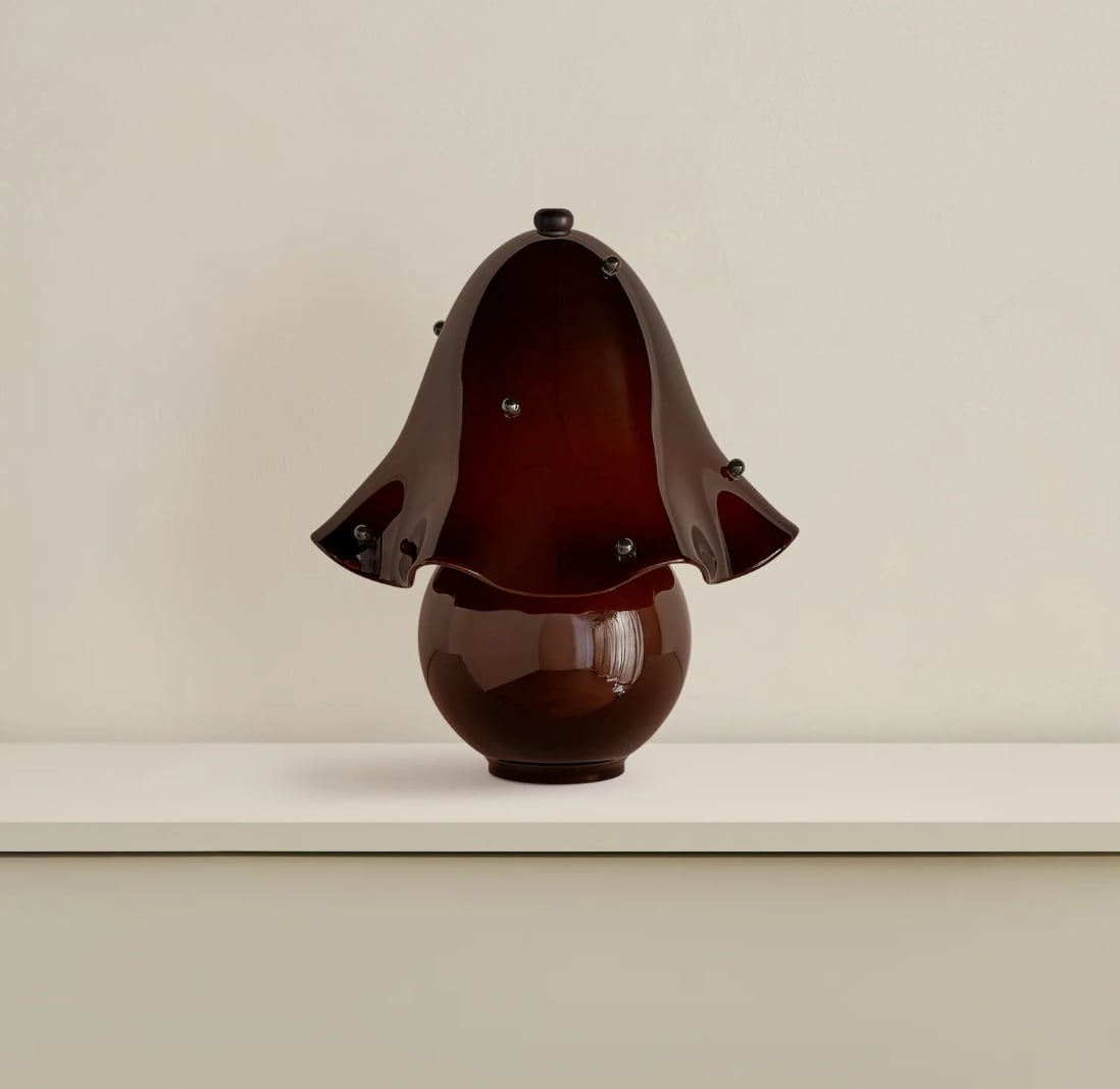 Bell-Shaped Glass Table Lamp
