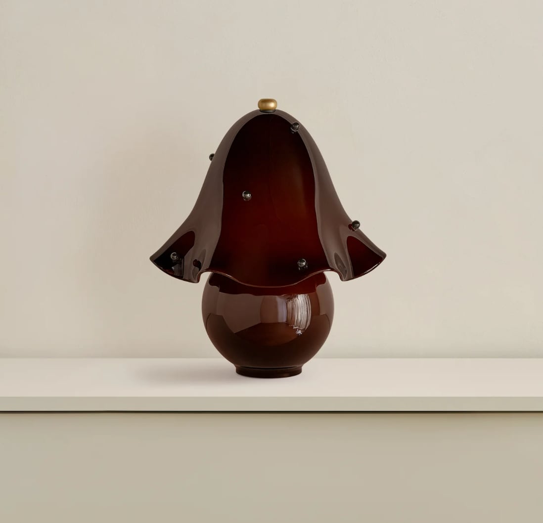 Bell-Shaped Glass Table Lamp