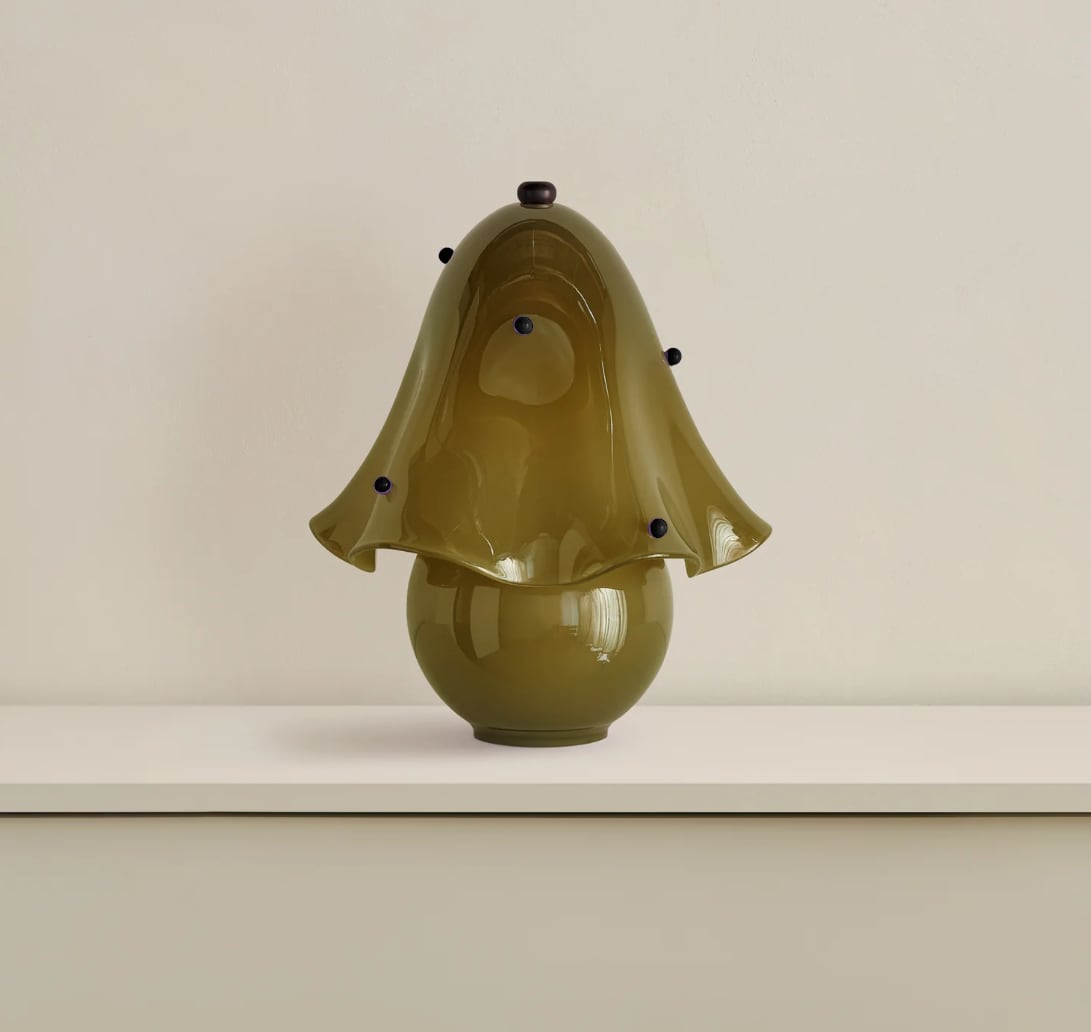 Bell-Shaped Glass Table Lamp