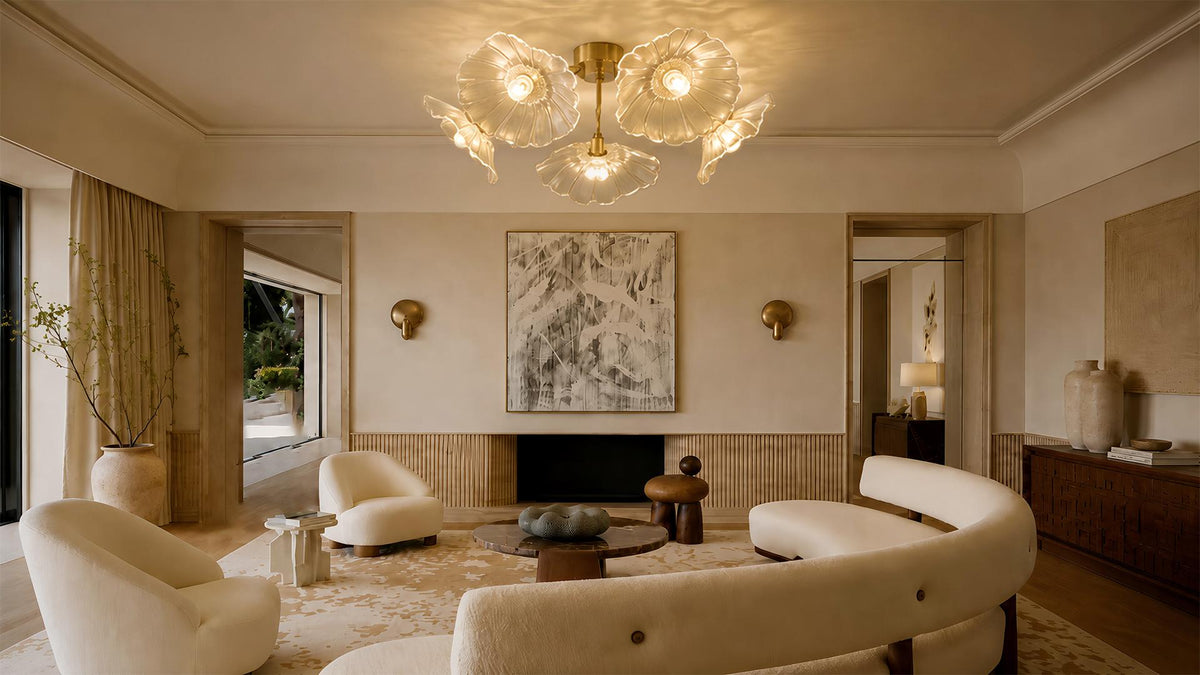 Floral Ceiling Light for Vintage Bedroom and Living Room Spaces