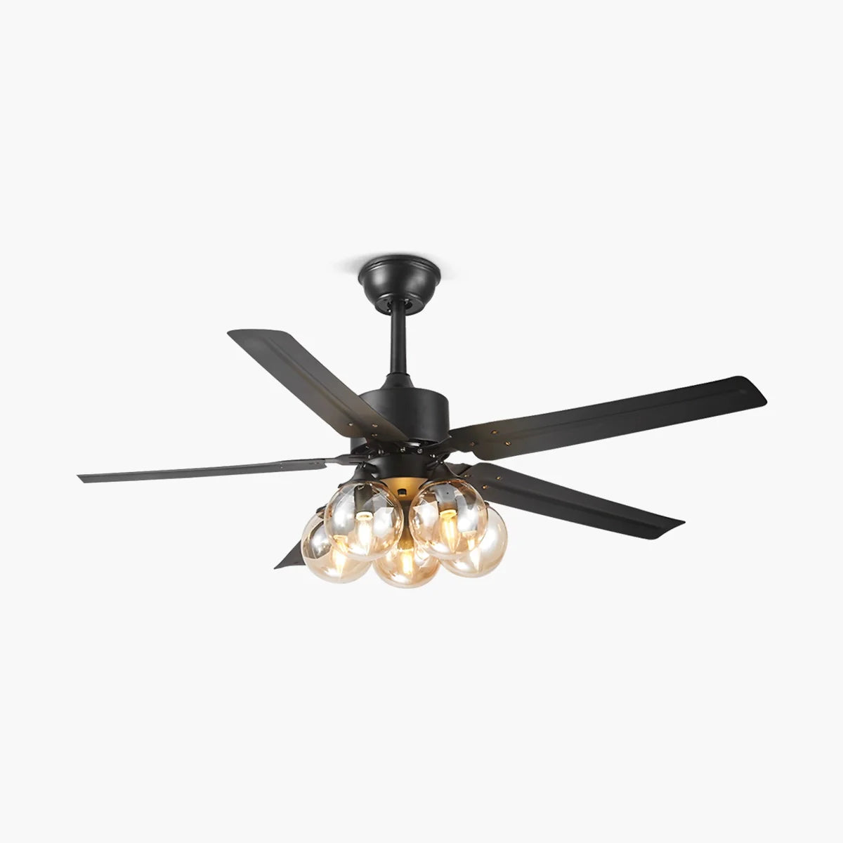 American Retro Glass Globe Ceiling Fan Light