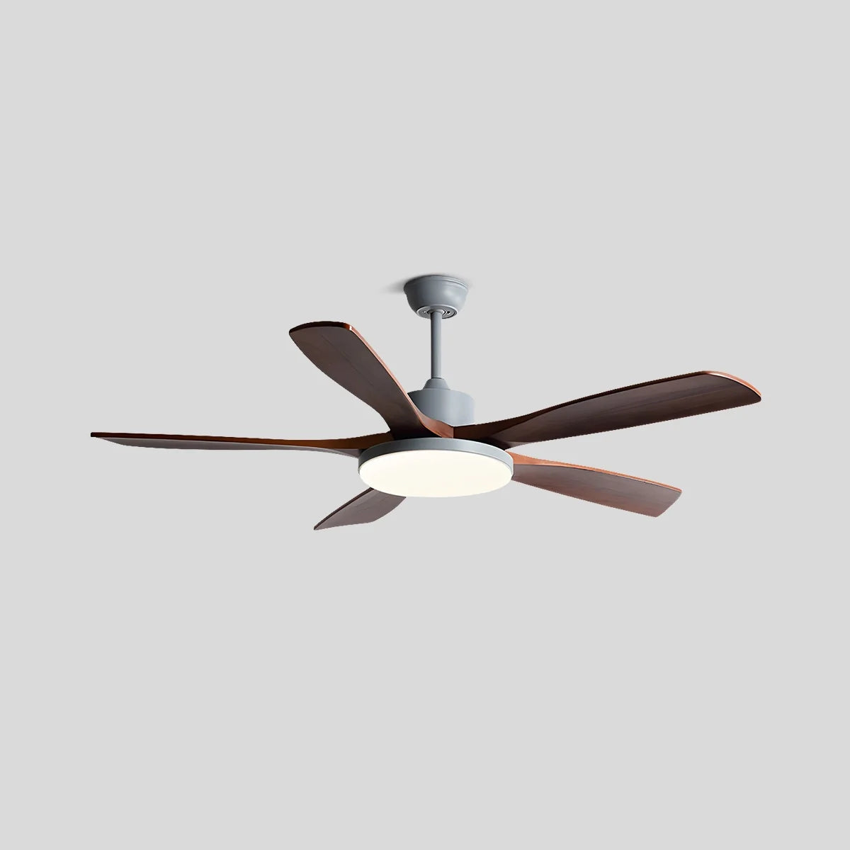 Antizer Living Room Minimalist Ceiling Fan with Light Grey+Redwood