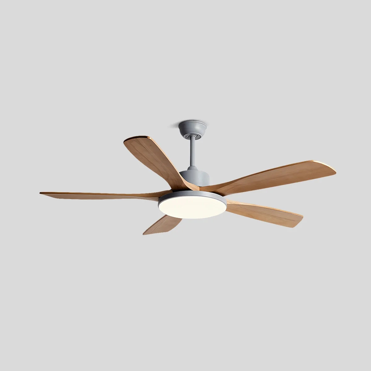 Antizer Living Room Minimalist Ceiling Fan with Light Grey+Wood Color