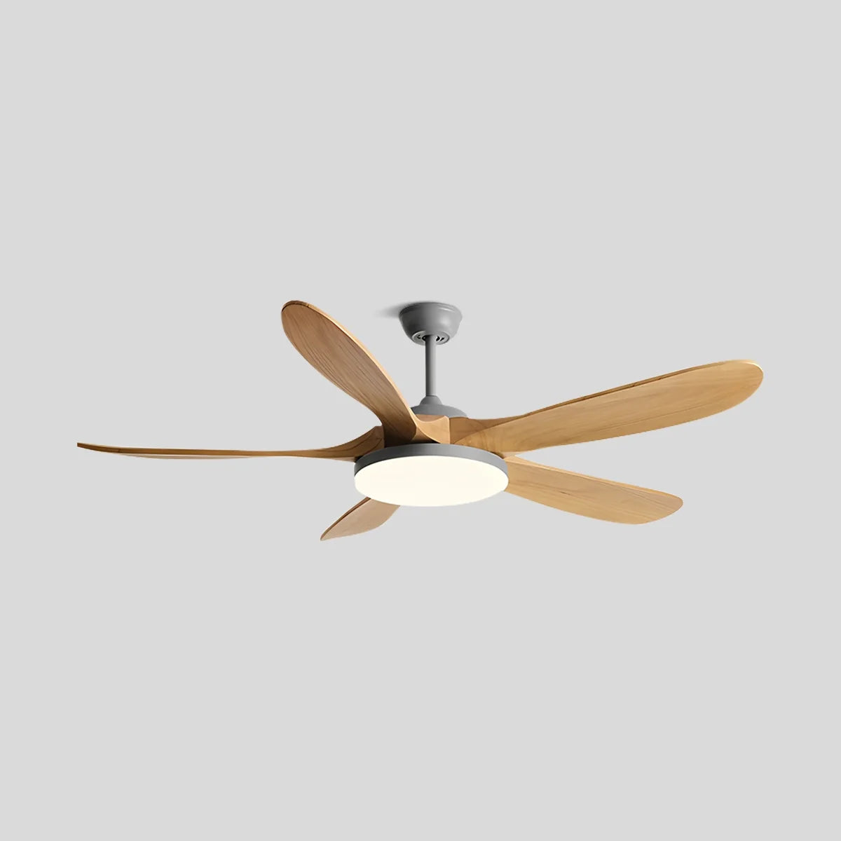 Antizer 5-leaf Wood Ceiling Fan Light Grey+Wood Color
