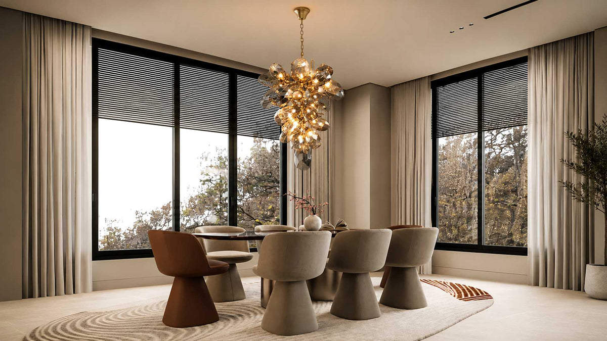 Crystal Petal Chandelier for Dining and Living Spaces