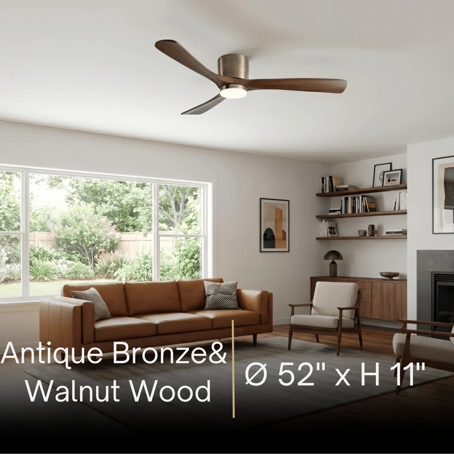 Lunara Nordic Ceiling Fan Light – Wood Clean Lines Quiet Airflow for Living Room/Bedroom
