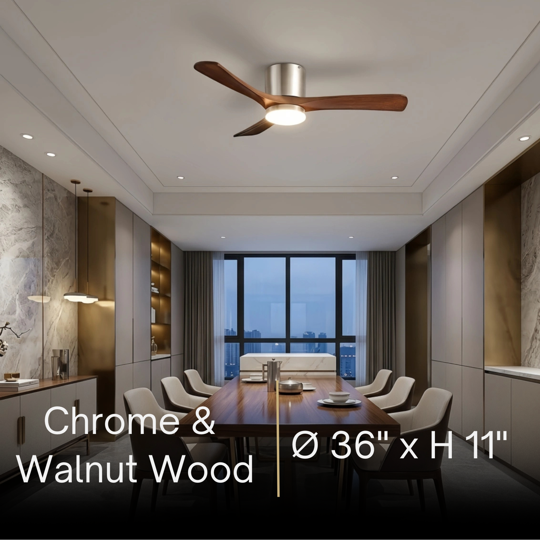 Lunara Nordic Ceiling Fan Light – Wood Clean Lines Quiet Airflow for Living Room/Bedroom