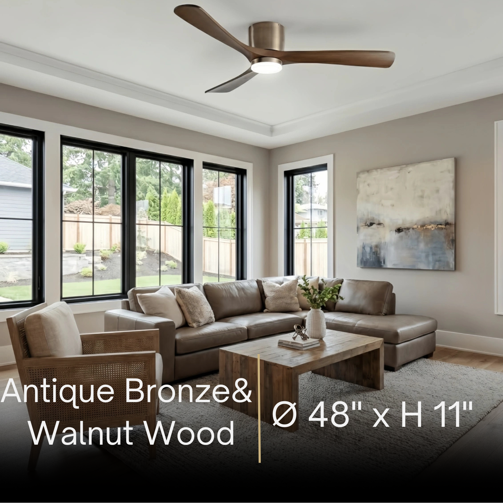 Lunara Nordic Ceiling Fan Light – Wood Clean Lines Quiet Airflow for Living Room