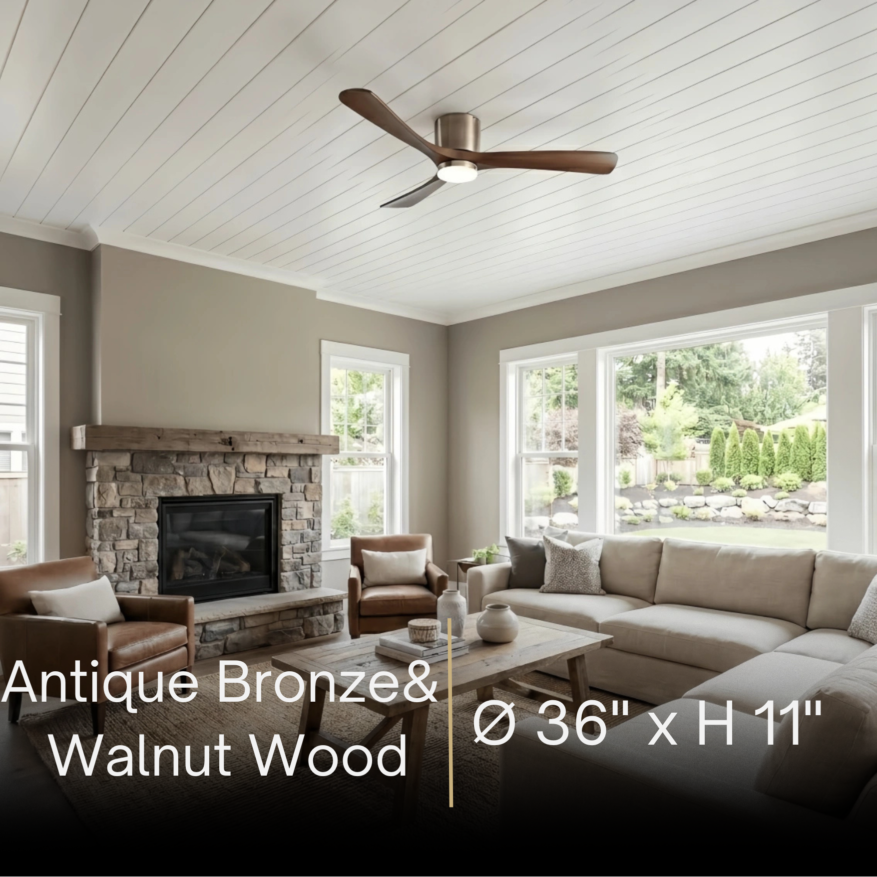 Lunara Nordic Ceiling Fan Light – Wood Clean Lines Quiet Airflow for Living Room