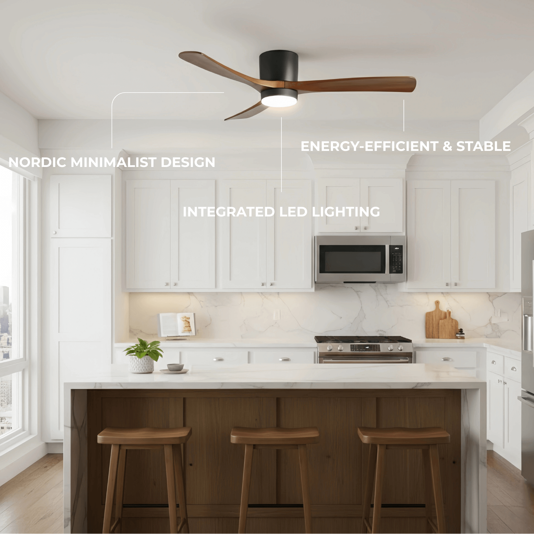 Lunara Nordic Ceiling Fan Light