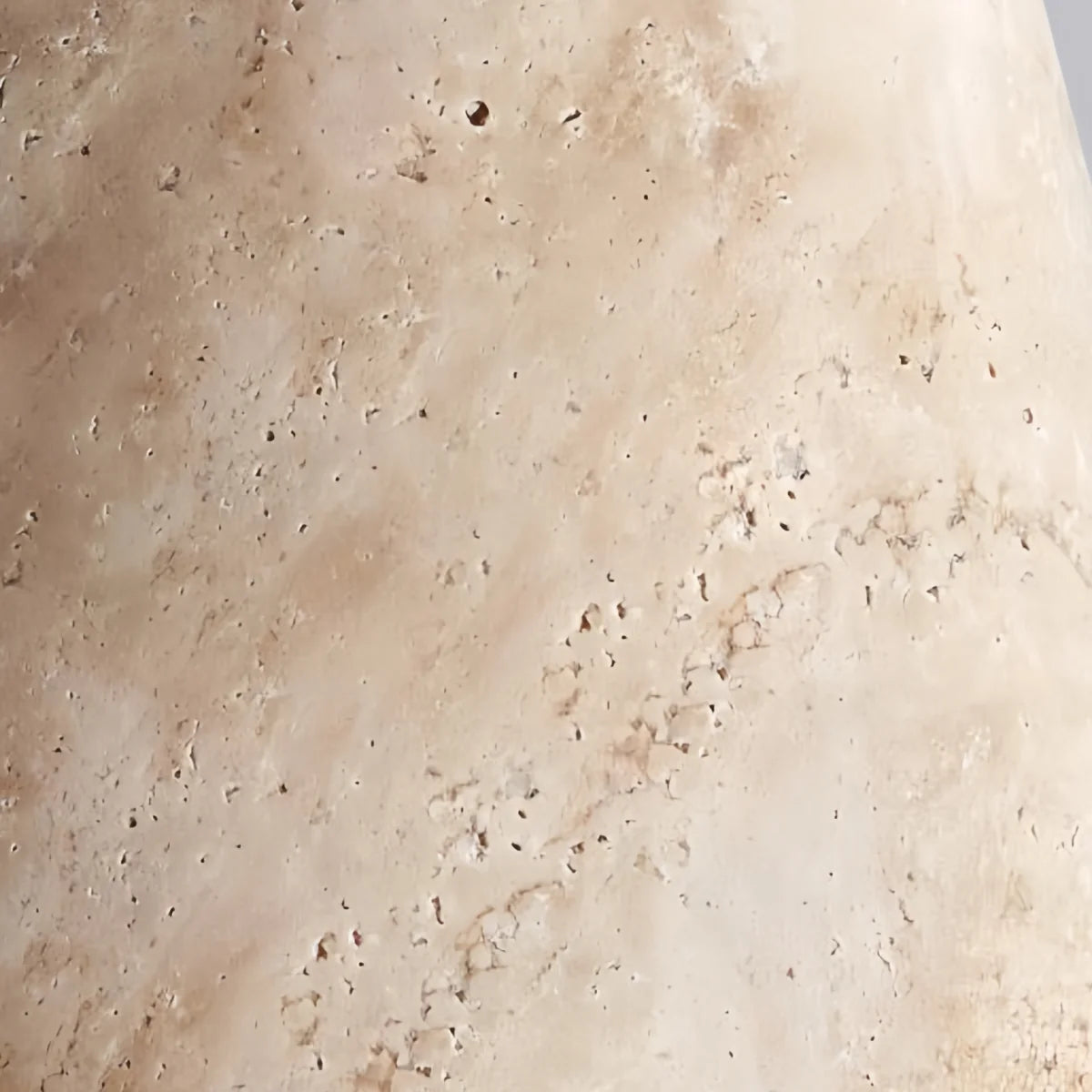 Organic Modern Pendant Light — Textured Stone Resin & Wood Accent