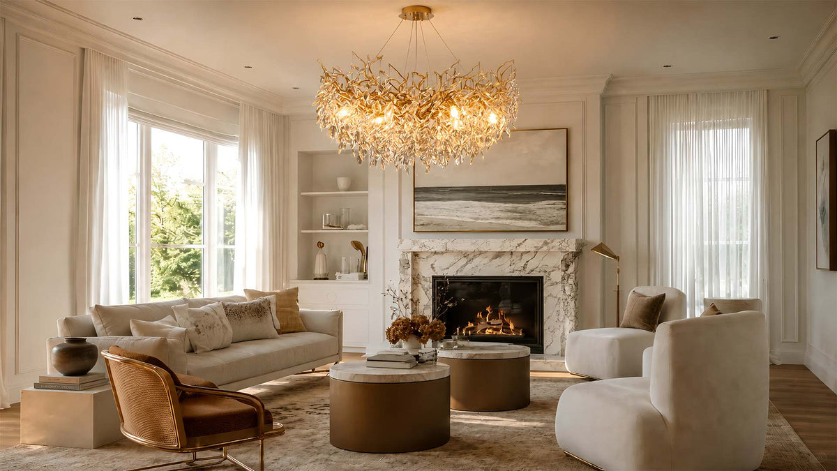 Crystal Branch Chandelier for Living and Dining Spaces