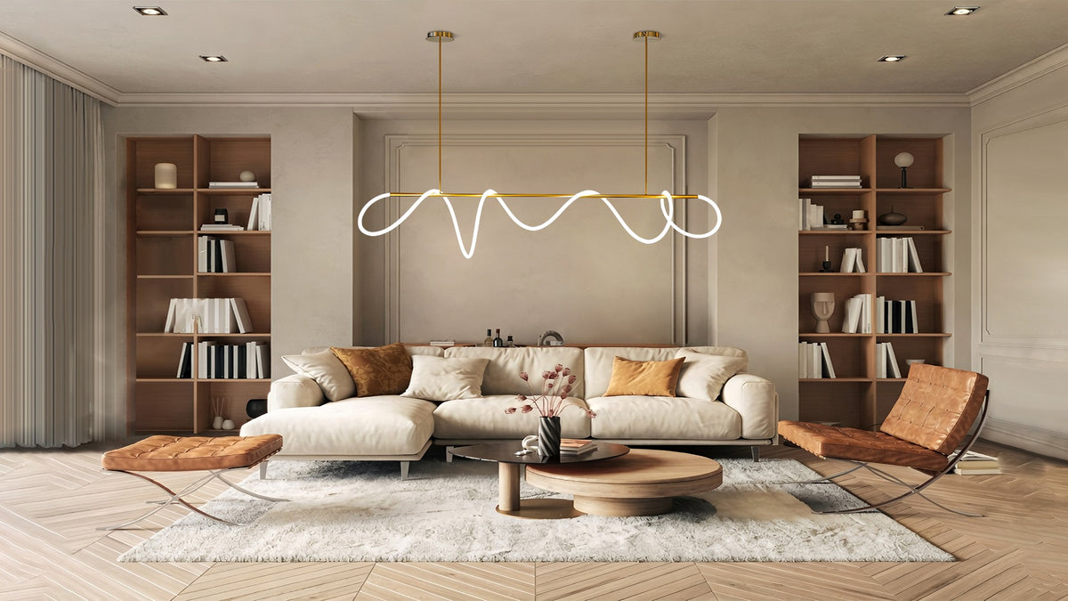 Wave Linear Chandelier for Modern Living and Dining Spaces