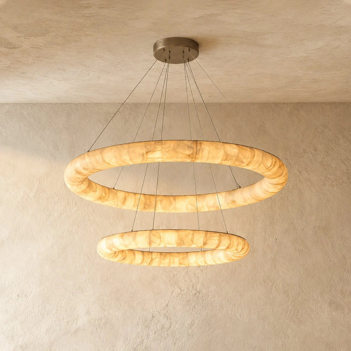 Lisse Ring Alabaster Chandelier - Rivage