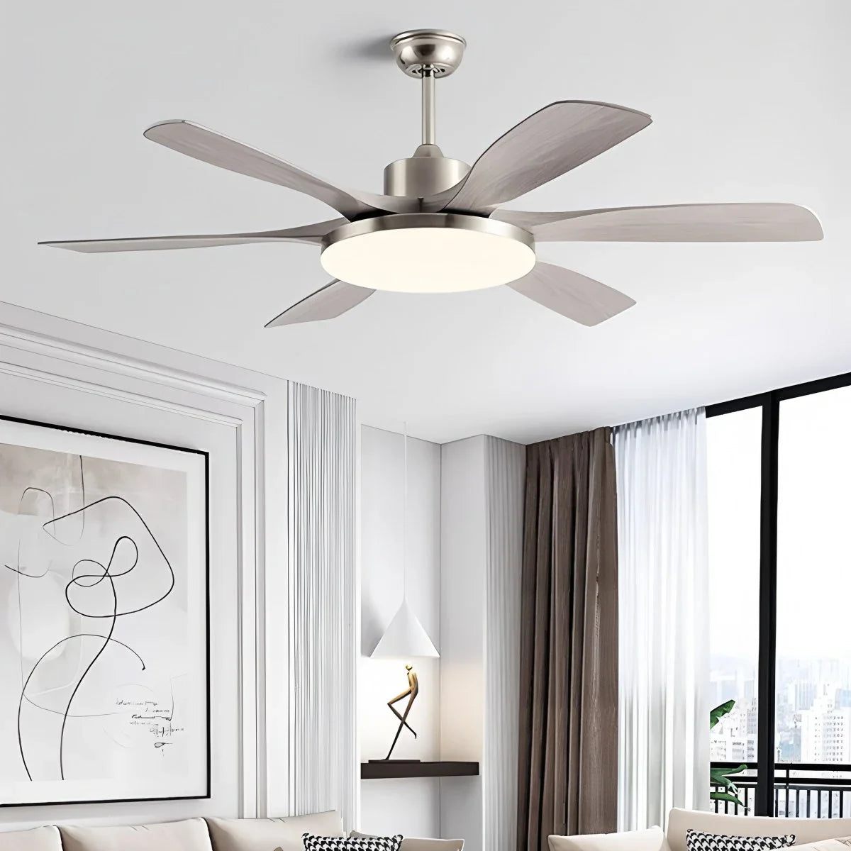 Living Room 6-Leaf Ceiling Fan Light