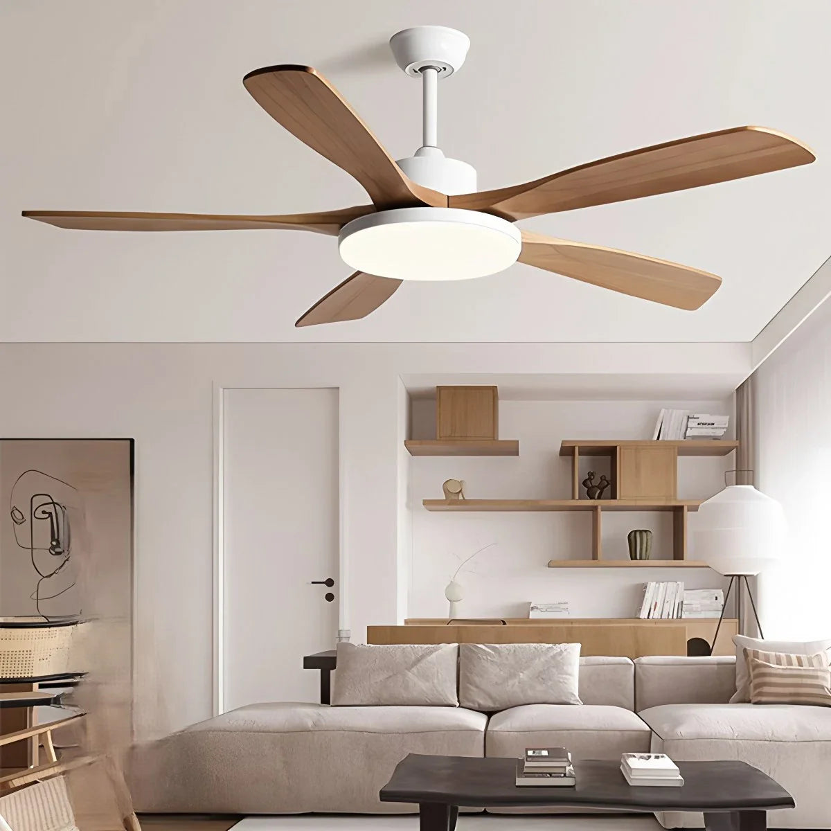 Living Room Minimalist Ceiling Fan with Light