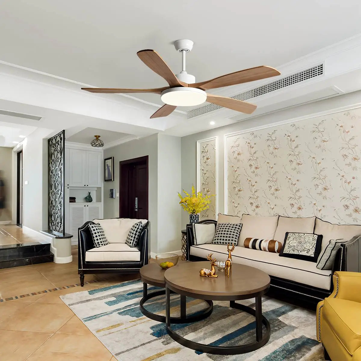 Living Room Minimalist Ceiling Fan with Light