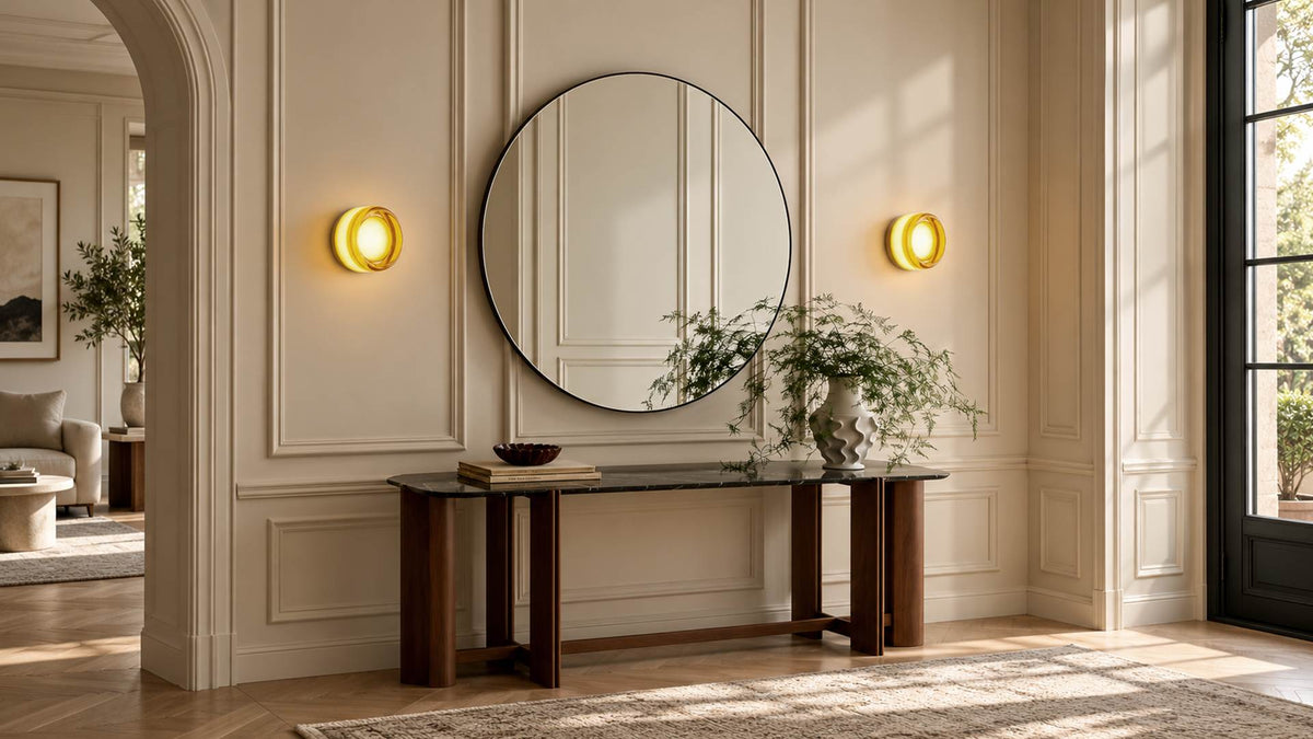 Round Glass Wall Lamp for Bedside and Hallway Lighting