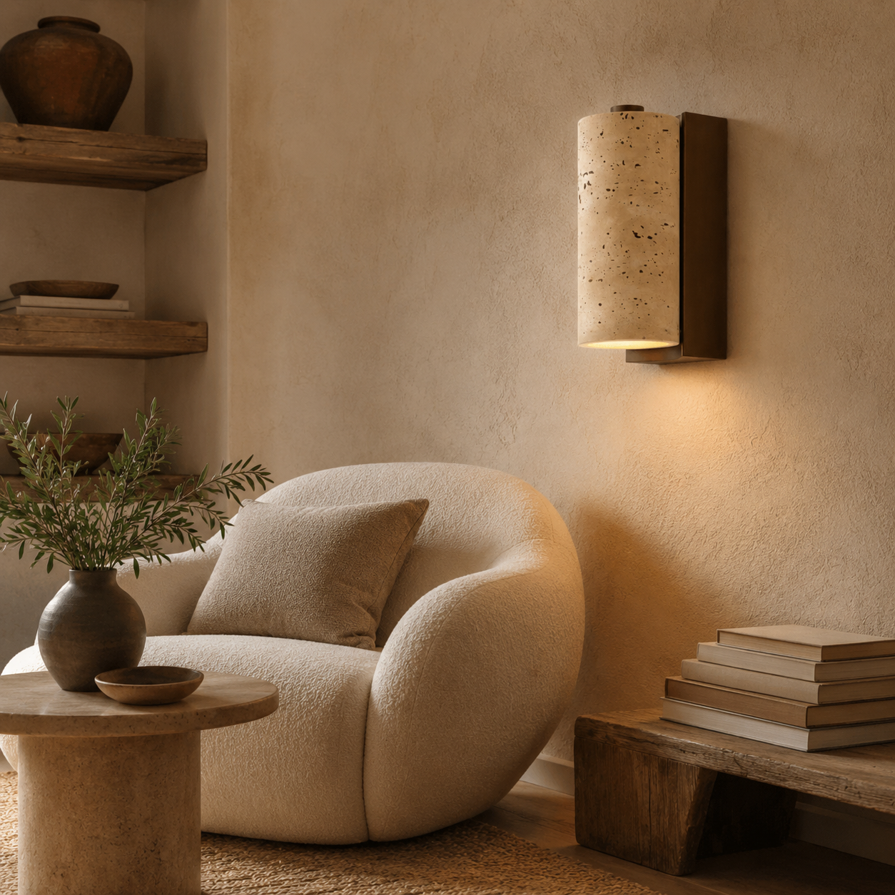 Lurma Travertine Wall Lamp